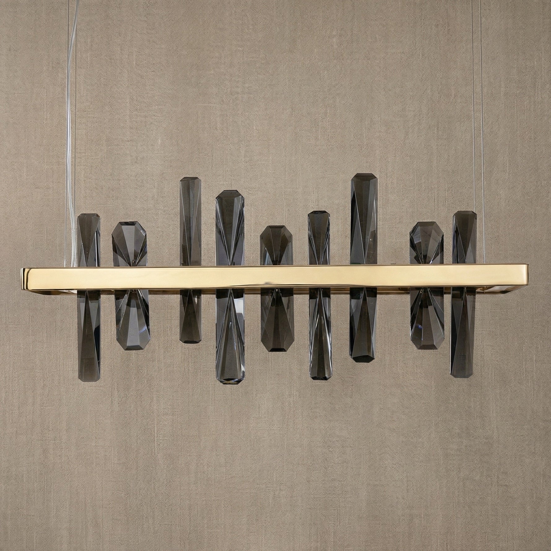 Yiosi Nora 22 inch linear crystal pendant in modern American interior