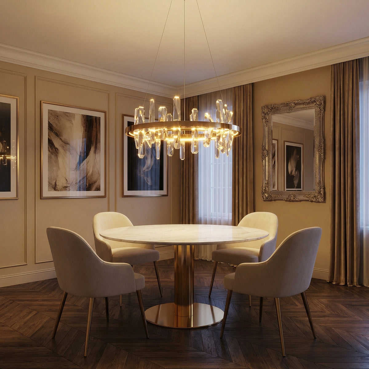 Yiosi Series Crystal Pendant Light Style E - scene-1