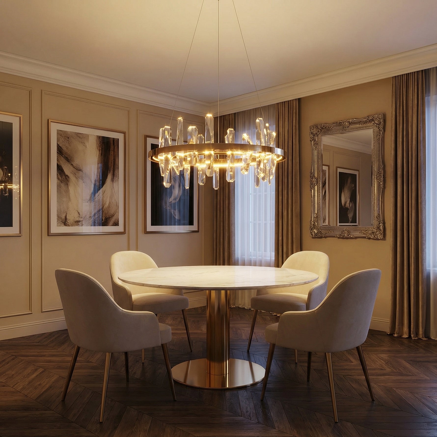 Yiosi Series Crystal Pendant Light Style E - scene-1
