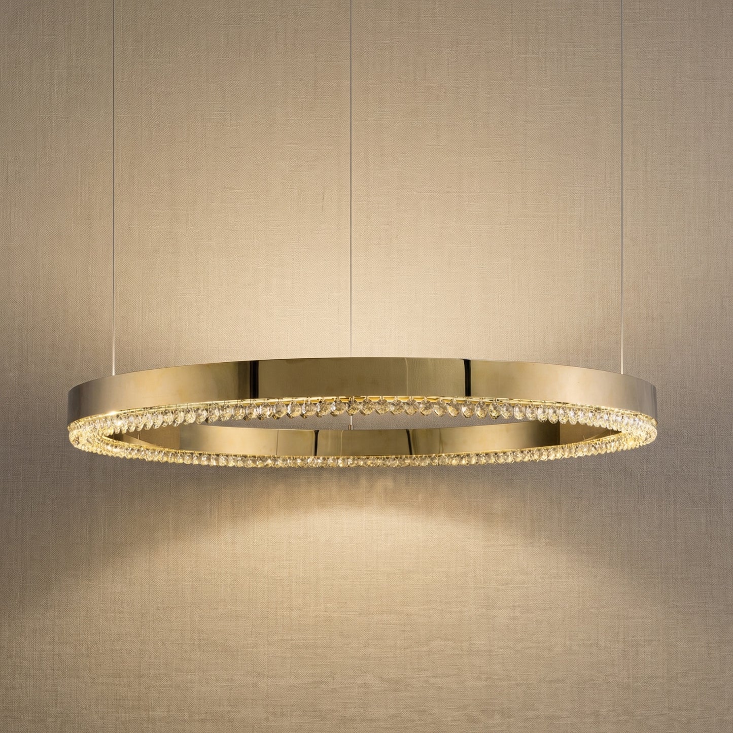 Yiosi Series Crystal Pendant Light Style F - Mirror finish champagne gold Chrome A