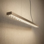 Yiosi Drake 37 inch bubble crystal linear chandelier with antique brass finish — modern dining pendant