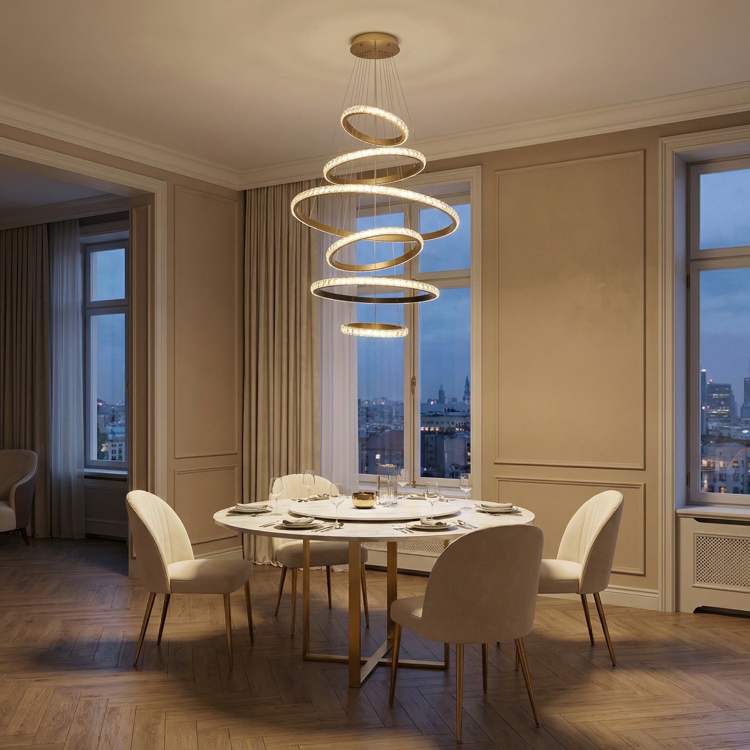 Yiosi Series Crystal Pendant Light Style J - scene-1