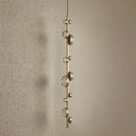 Yiosi Eclipse K9 crystal linear chandelier with polished chrome finish — modern dining pendant