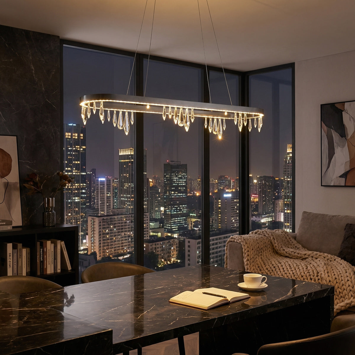 Yiosi Series Crystal Pendant Light Style M - scene-3