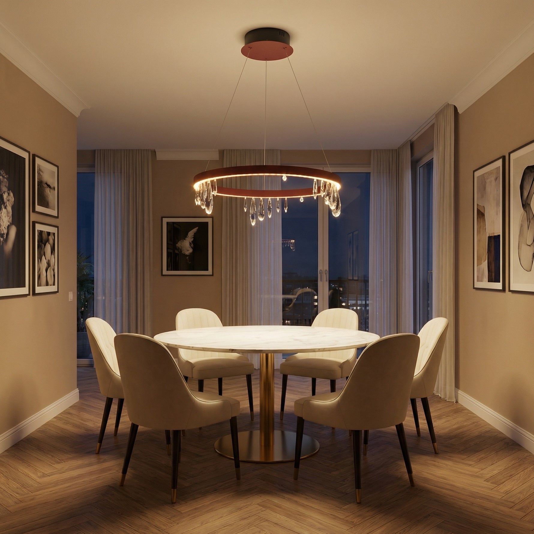 Yiosi Series Crystal Pendant Light Style M - scene-1