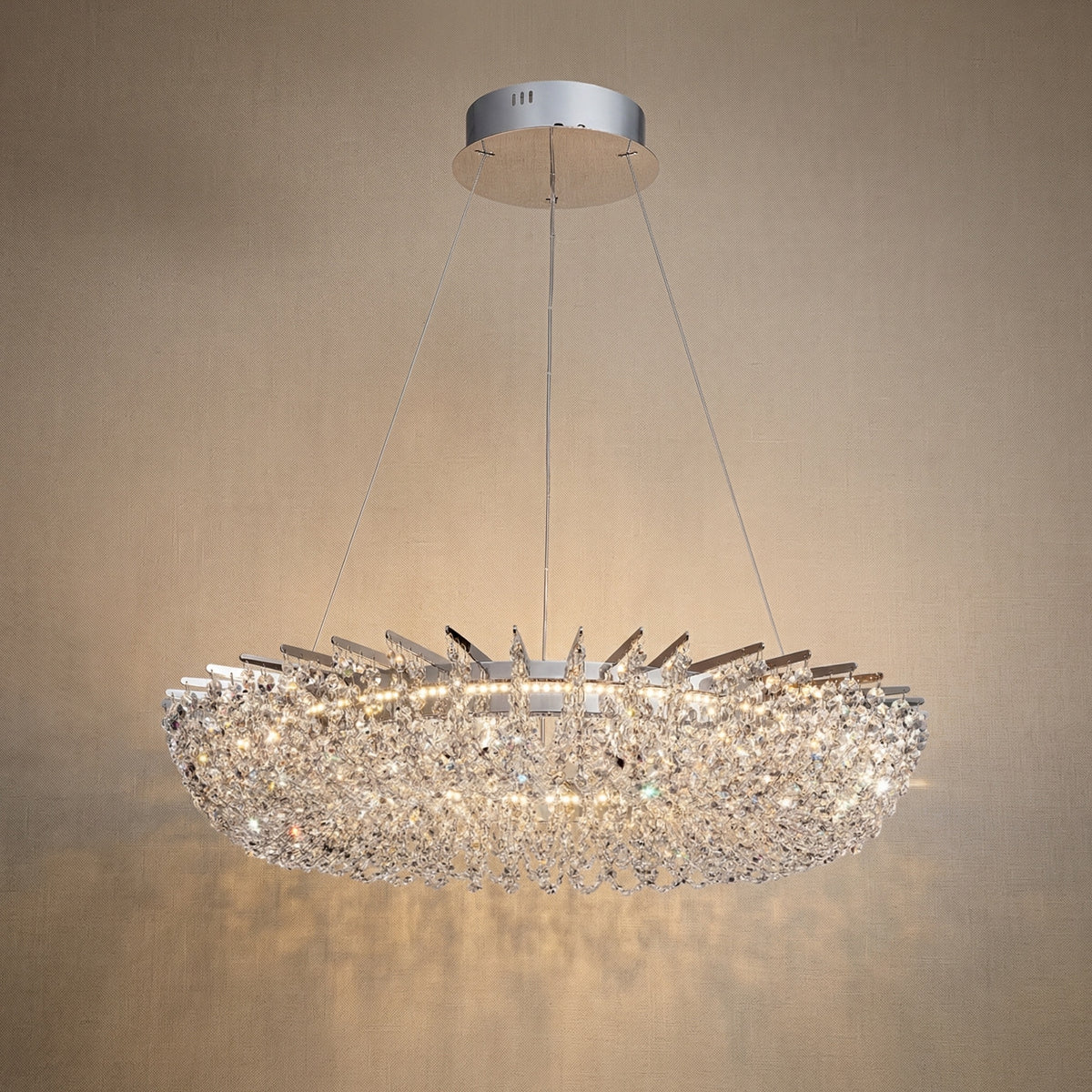 Yiosi Series Crystal Pendant Light Style O - 31" (Dia 800mm)