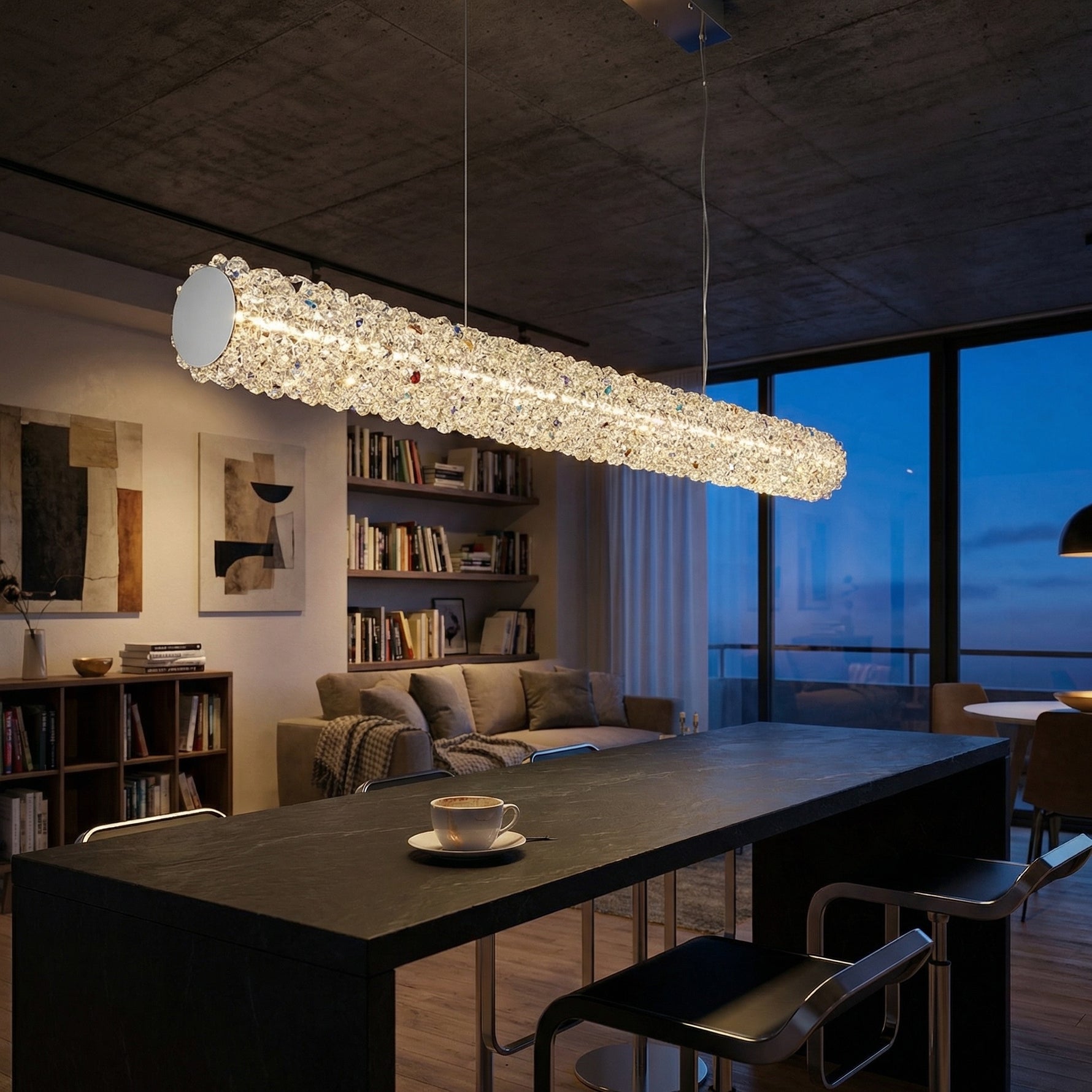 Yiosi Series Crystal Pendant Light Style P - scene-3