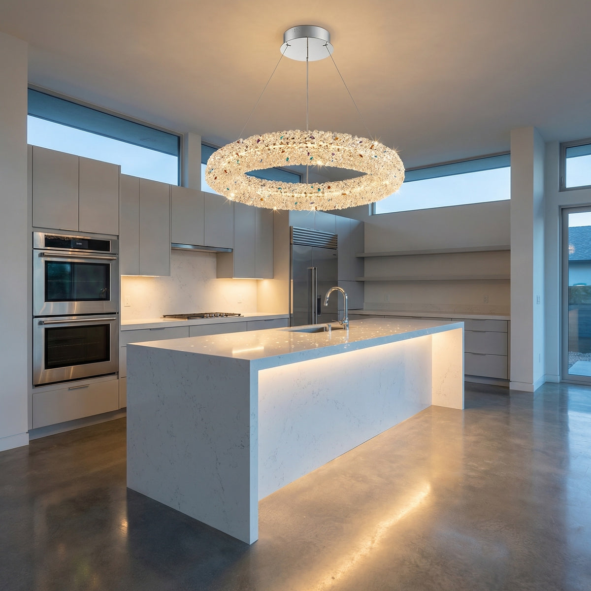 Yiosi Series Crystal Pendant Light Style P - scene-1