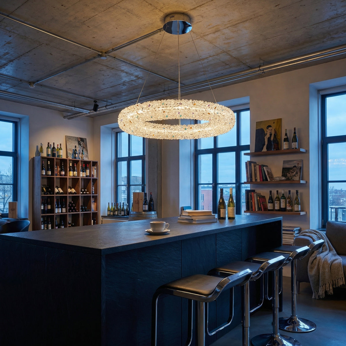 Yiosi Series Crystal Pendant Light Style P - scene-3