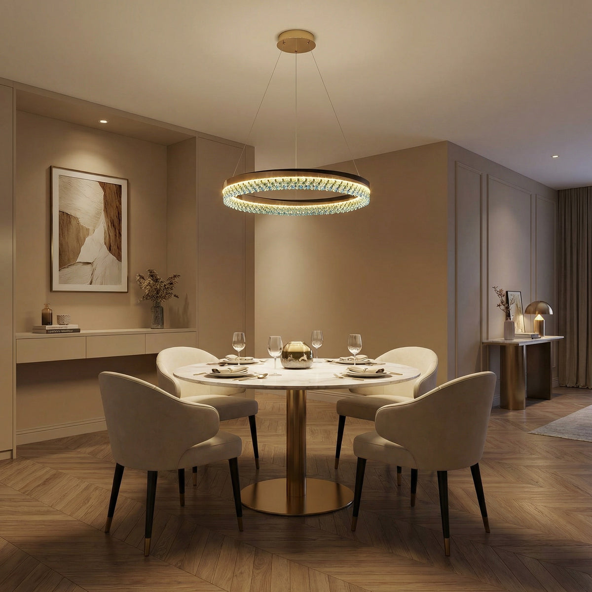 Yiosi Series Crystal Pendant Light Style Q - scene-1