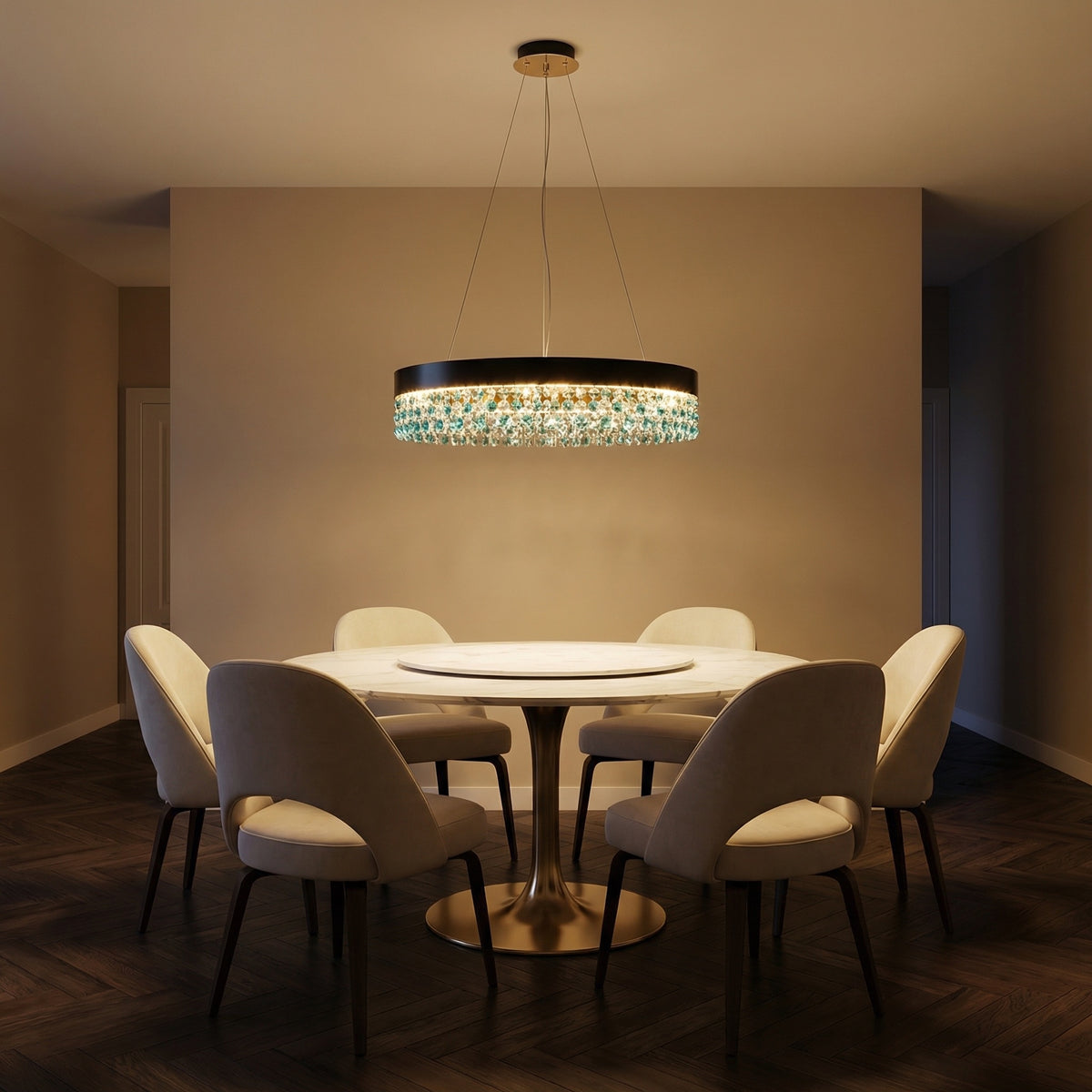 Yiosi Series Crystal Pendant Light Style Q - scene-1