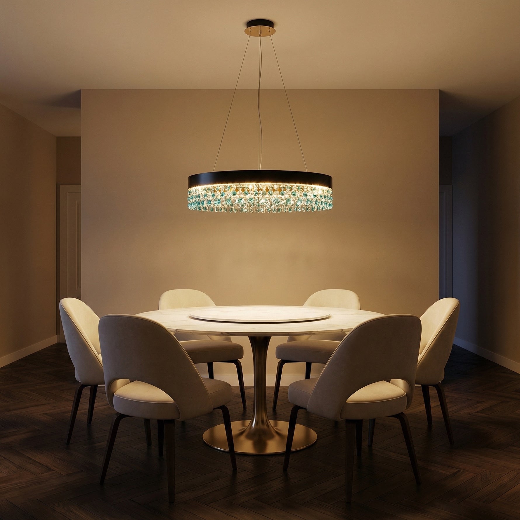 Yiosi Series Crystal Pendant Light Style Q - scene-1