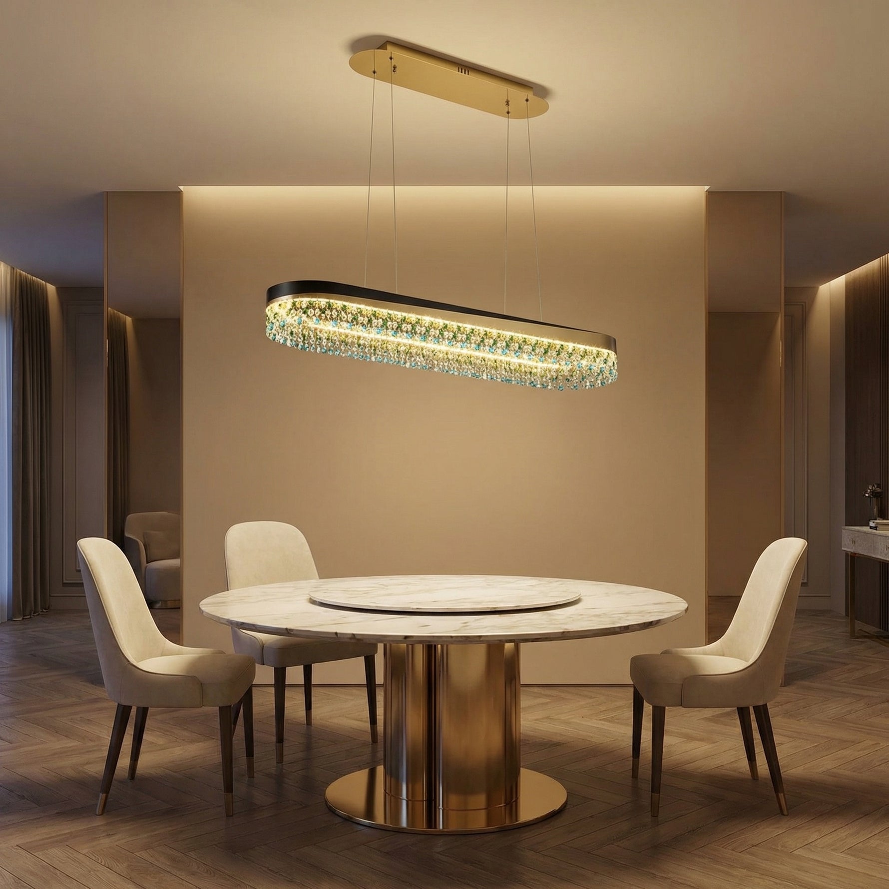 Yiosi Series Crystal Pendant Light Style Q - scene-1