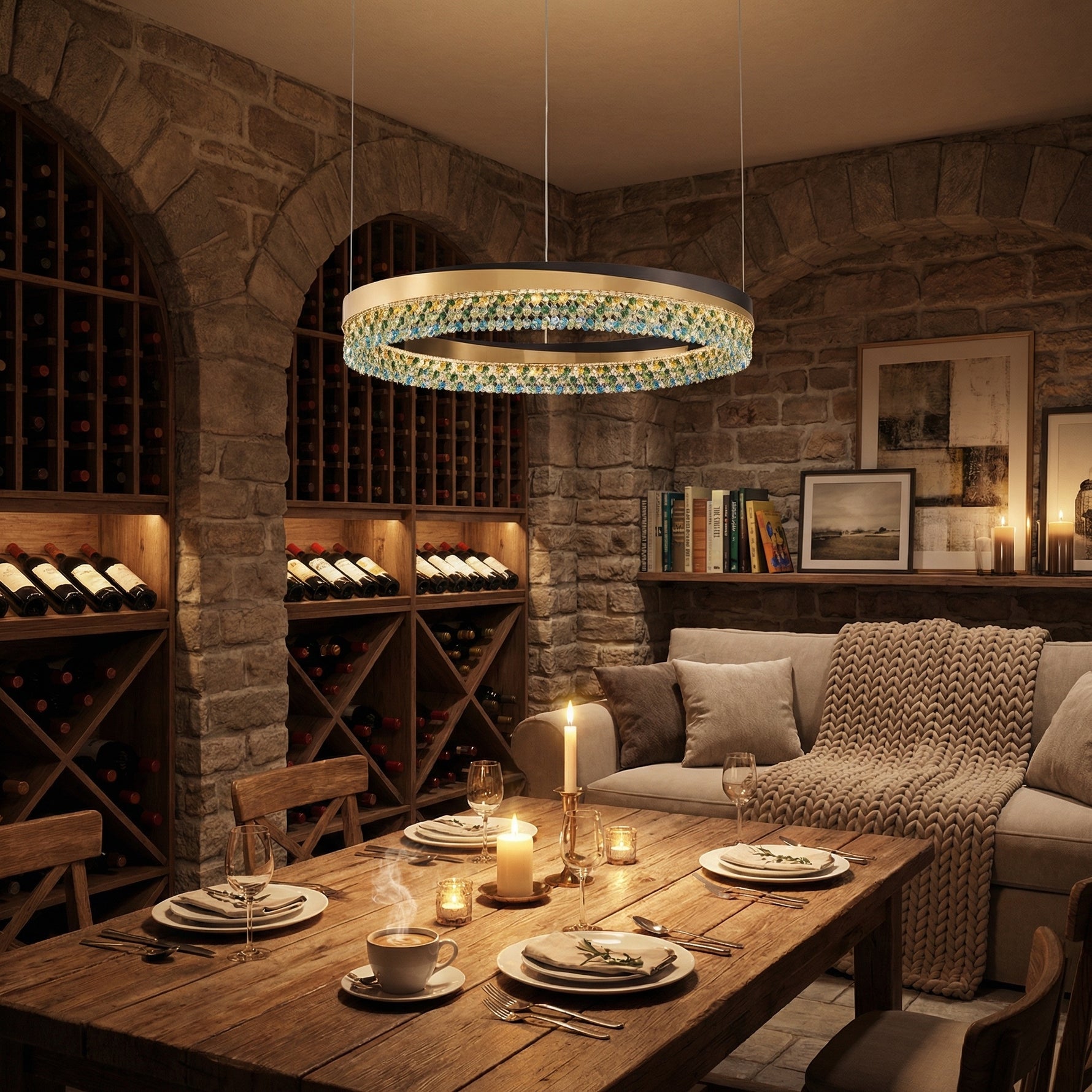 Yiosi Series Crystal Pendant Light Style Q - scene-3