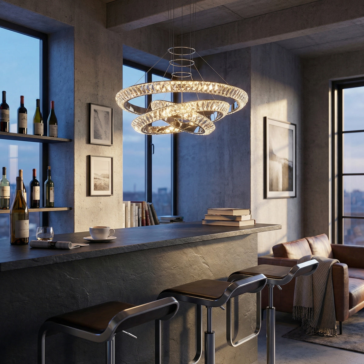 Yiosi Series Crystal Pendant Light Style R - scene-3