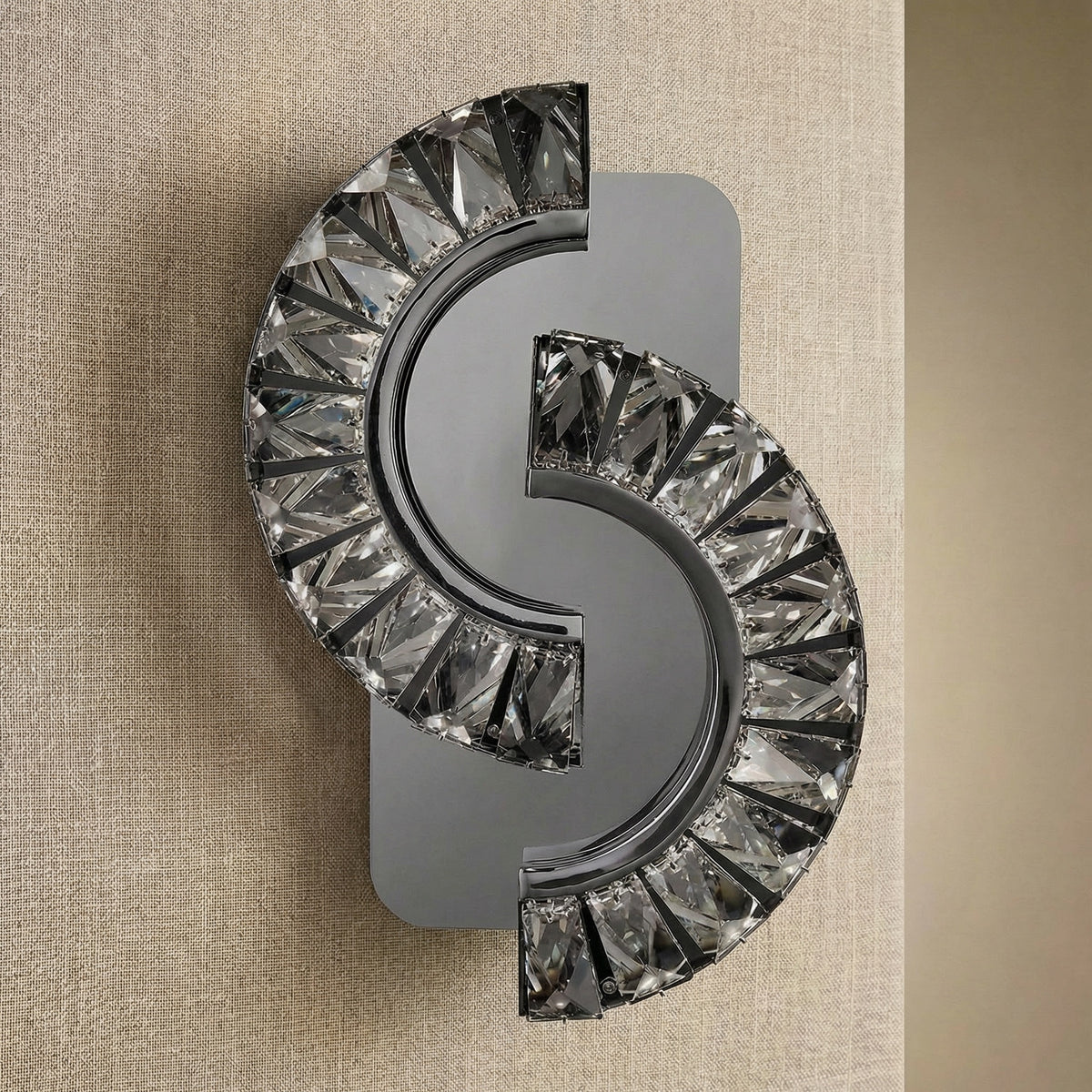 Yiosi Series Crystal Wall Sconce 10" - dark