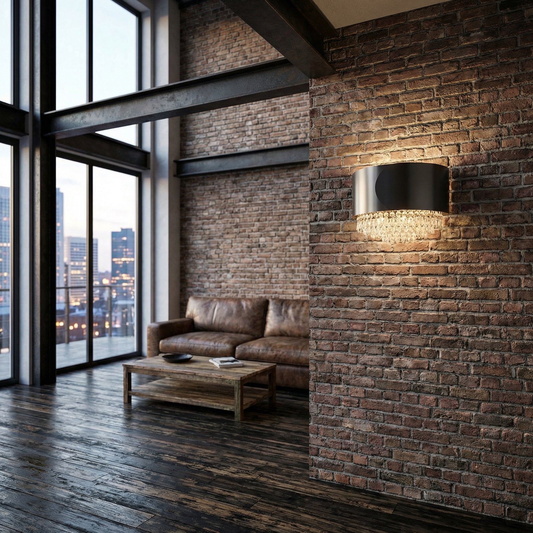 Yiosi Series Crystal Wall Sconce 14" - scene-2