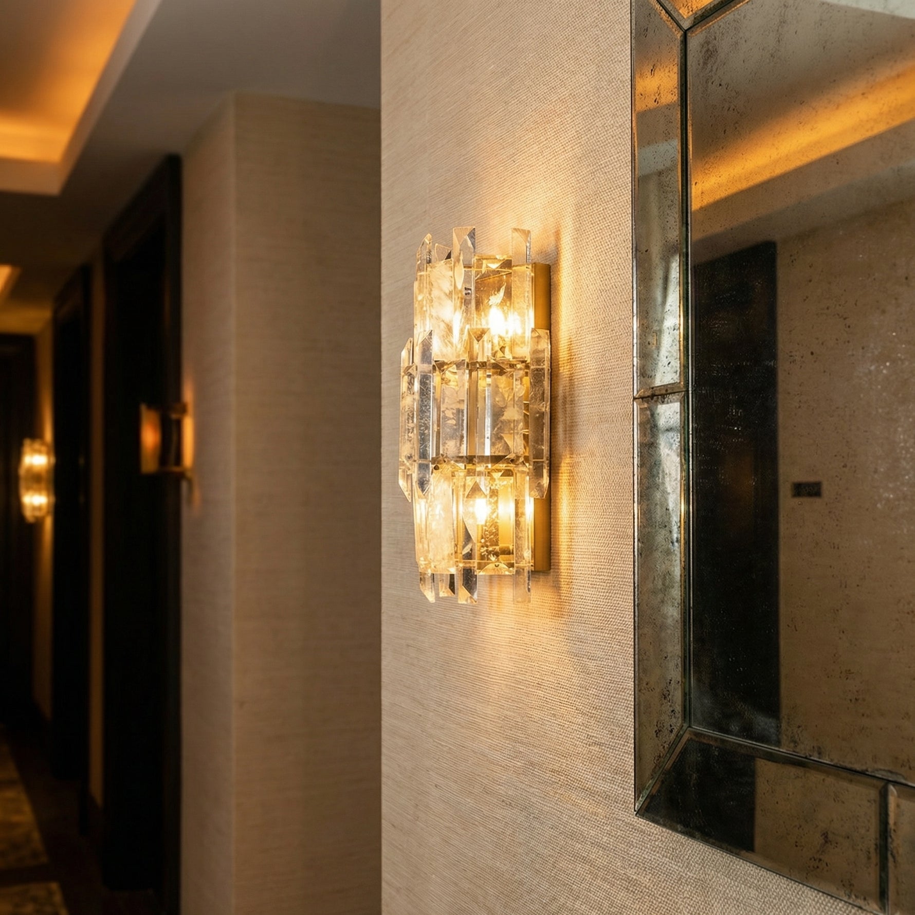 Yiosi Series Crystal Wall Sconce 19" - scene-3