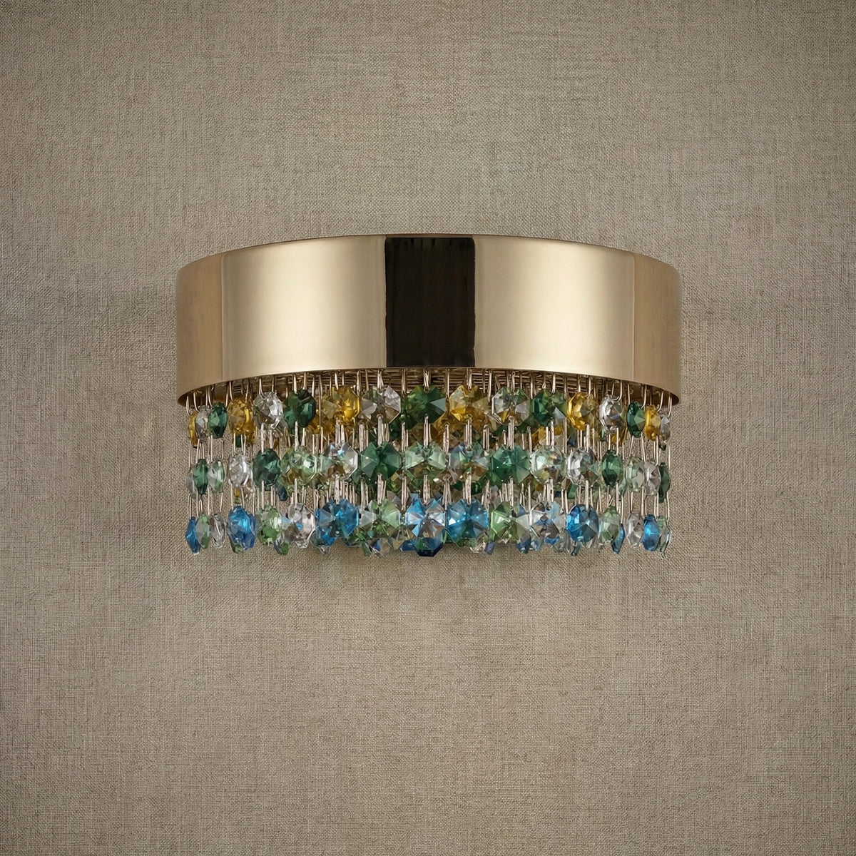 Yiosi Series Crystal Wall Sconce 8" - dark