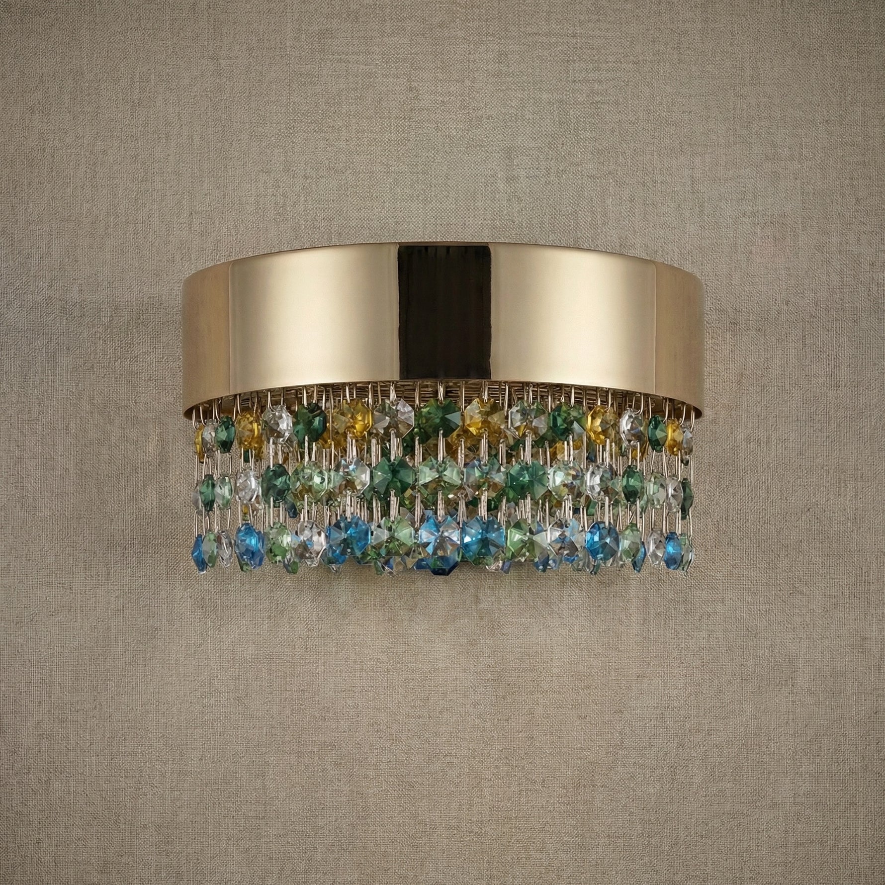 Yiosi Series Crystal Wall Sconce 8" - dark