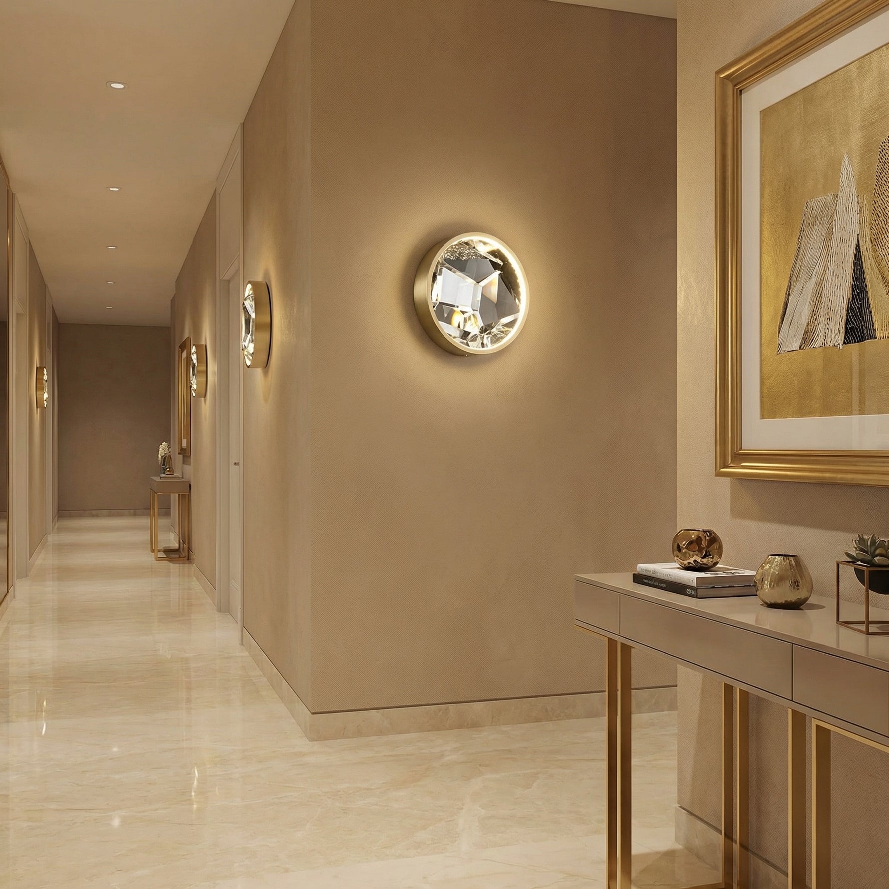 Yiosi Series Crystal Wall Sconce Style B - scene-1
