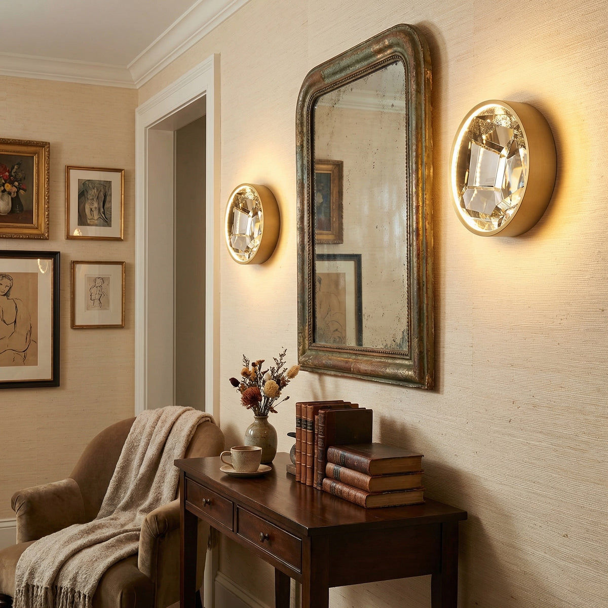 Yiosi Series Crystal Wall Sconce Style B - scene-3
