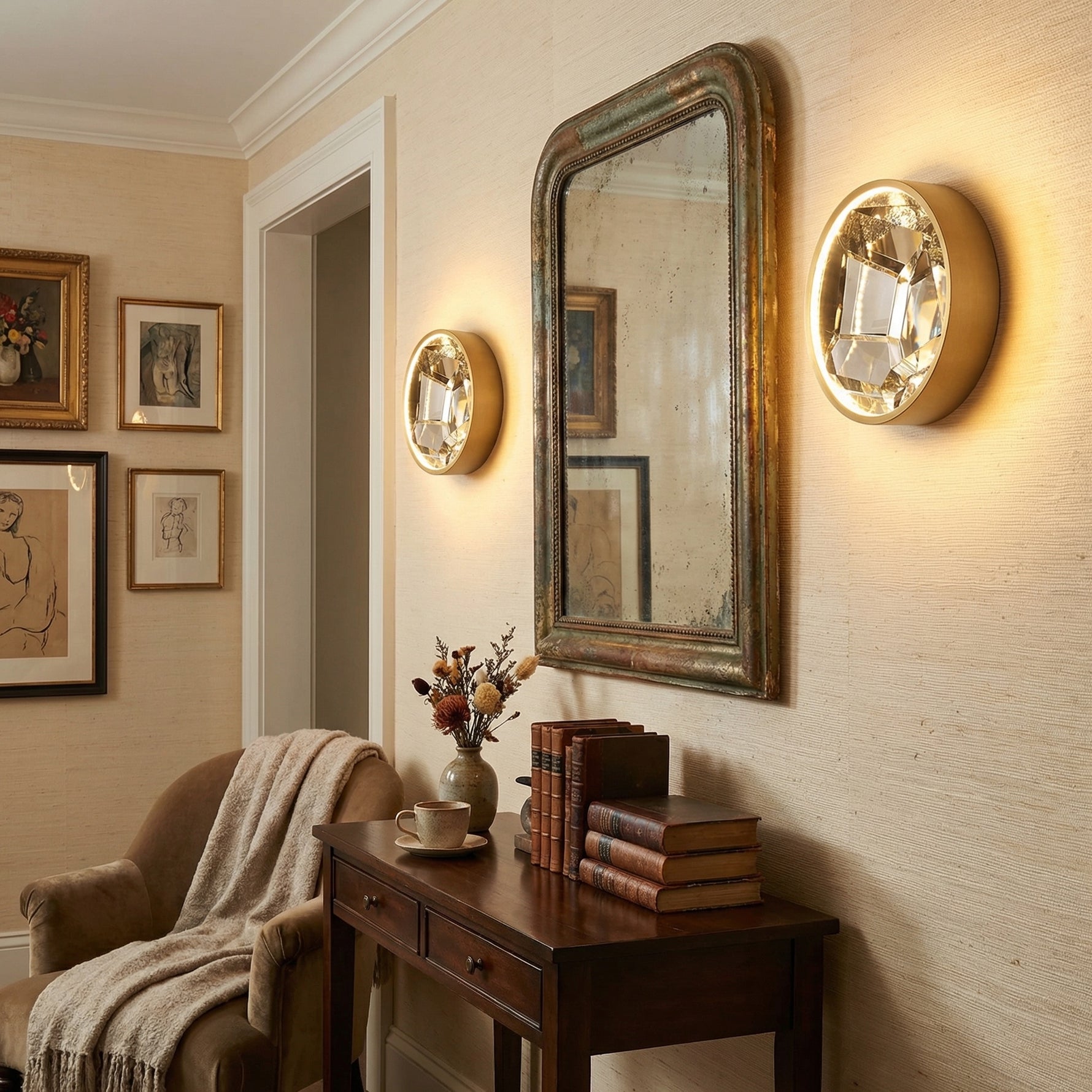 Yiosi Series Crystal Wall Sconce Style B - scene-3