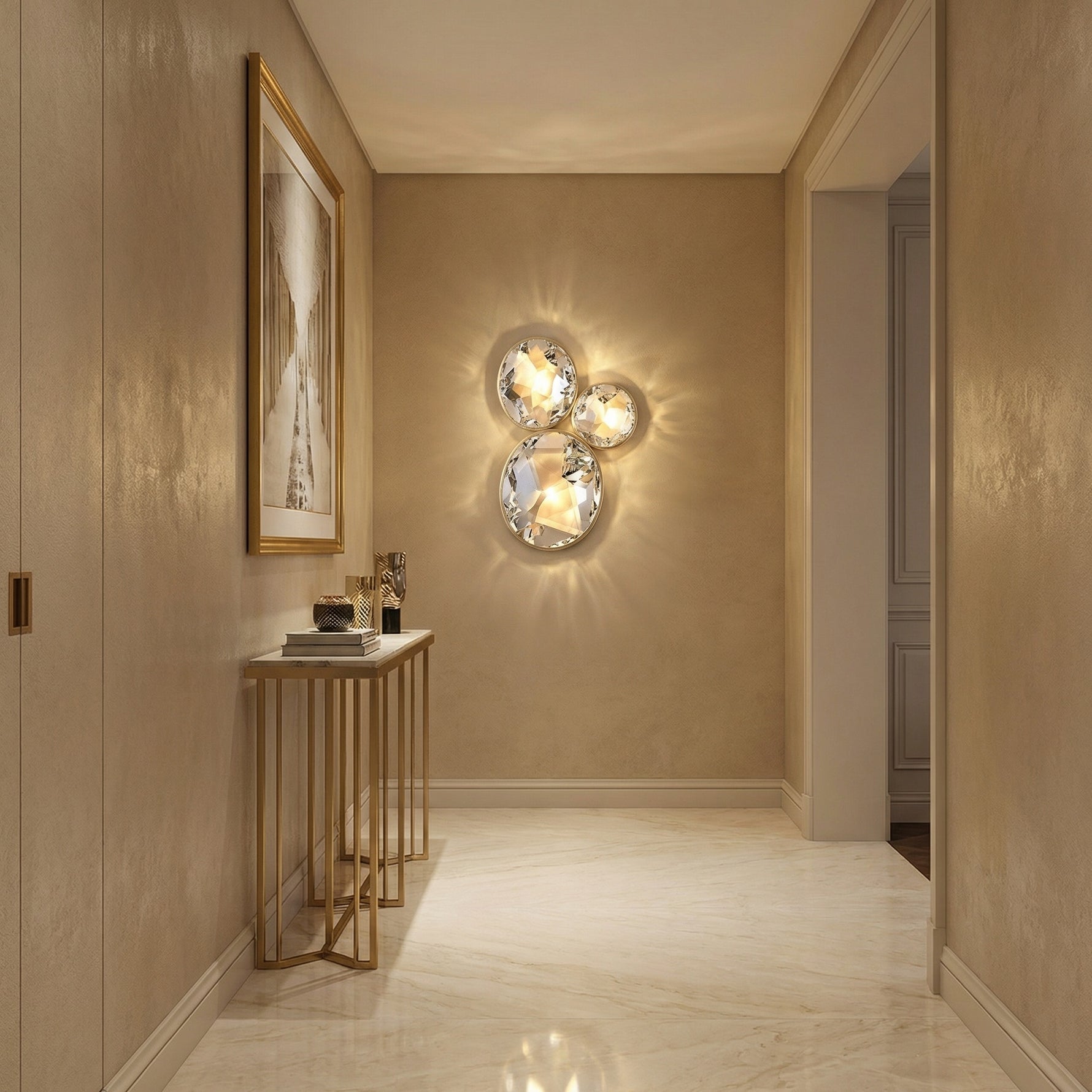 Yiosi Series Crystal Wall Sconce Style B - scene-1