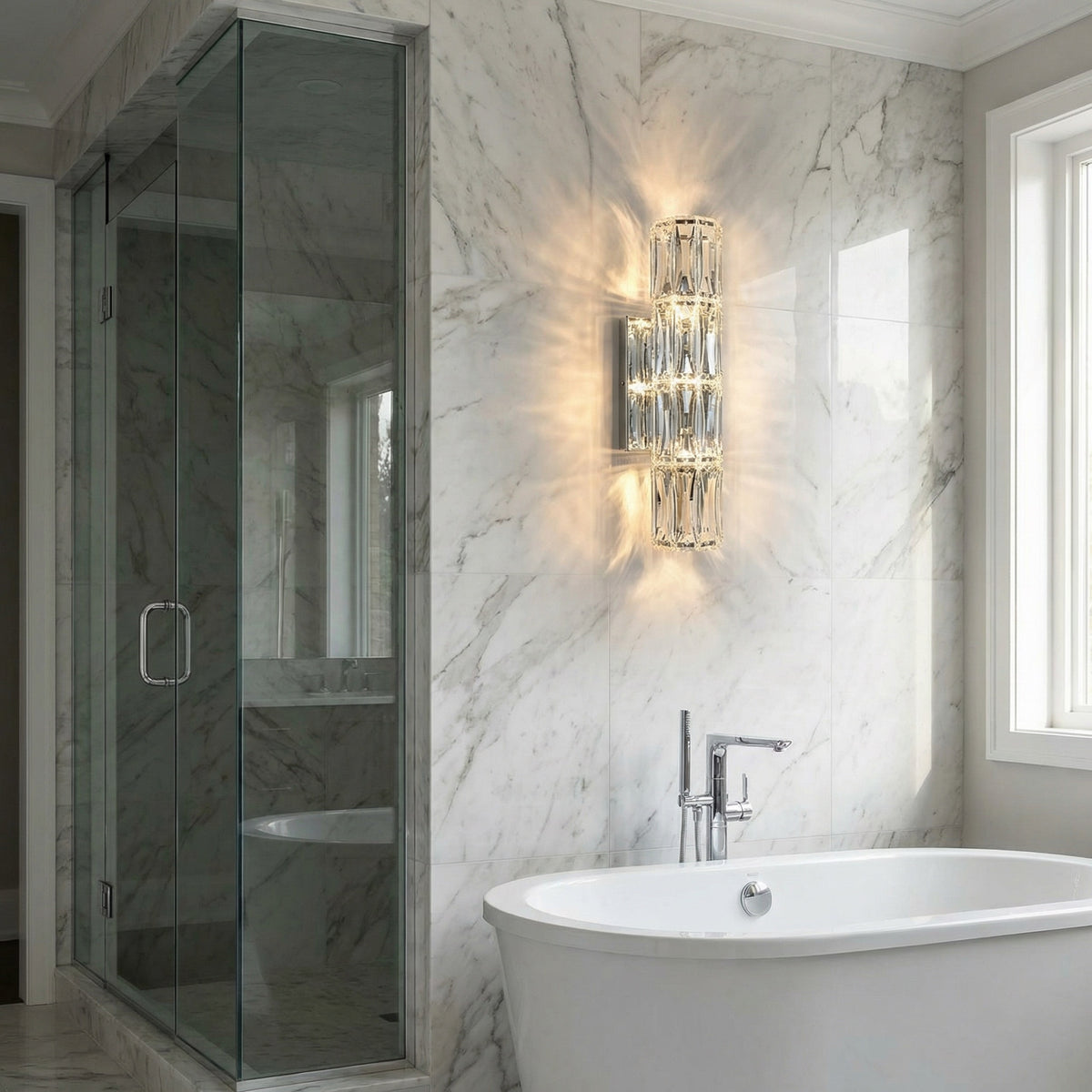 Yiosi Series Crystal Wall Sconce Style C - scene-2