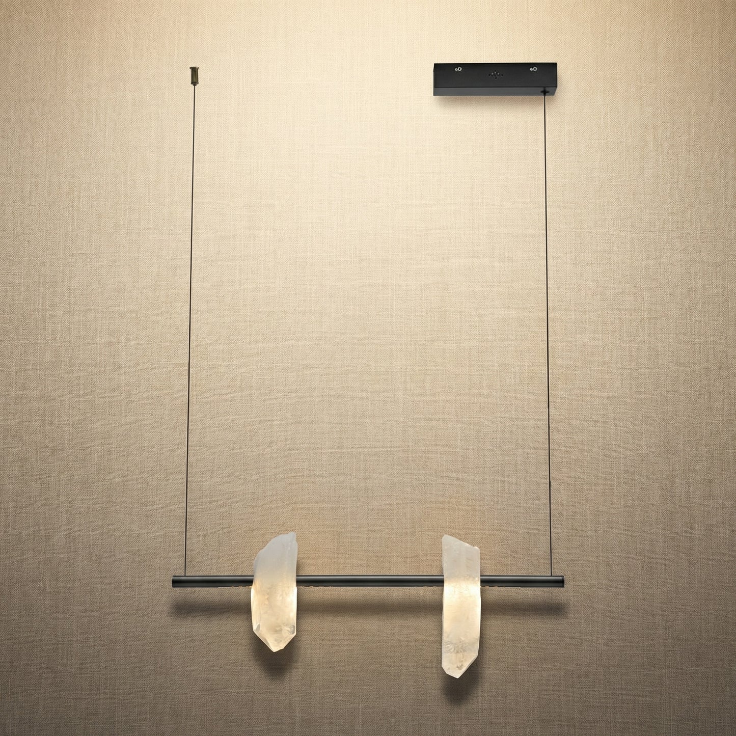 Yiosi Series Double Crystal Pendant Light - 24" Linear (L600mm)