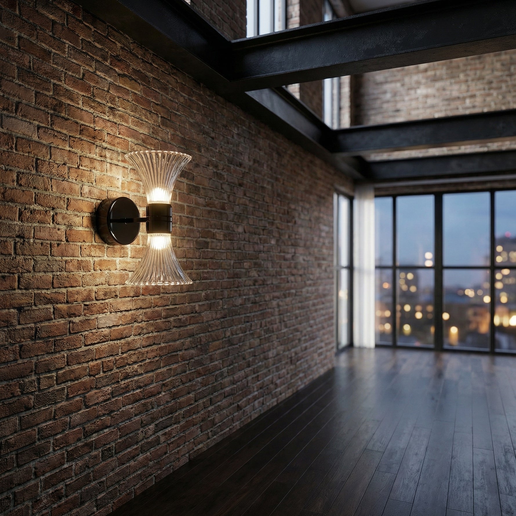 Yiosi Series Double Glass Wall Sconce Style B - scene-2