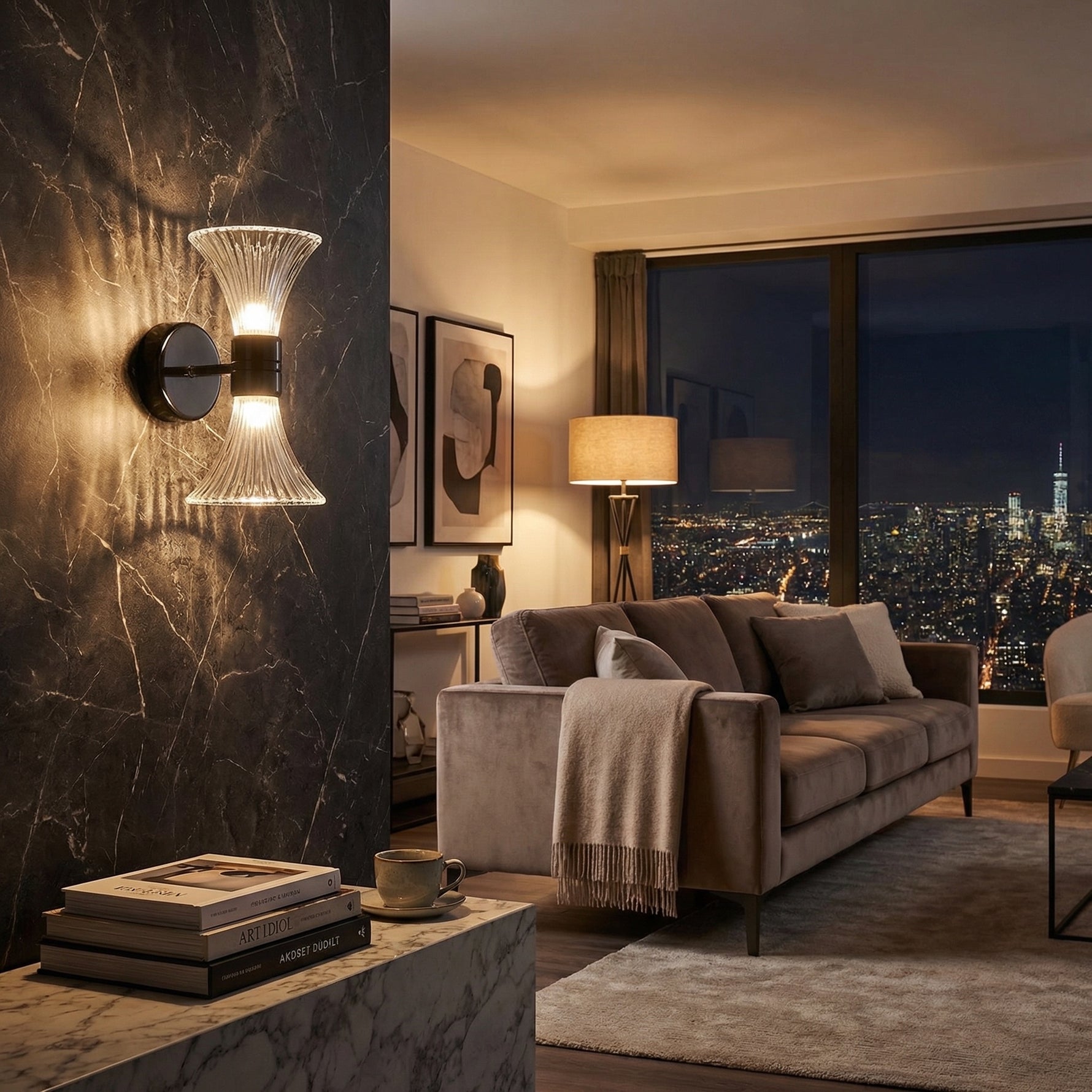 Yiosi Series Double Glass Wall Sconce Style B - scene-3