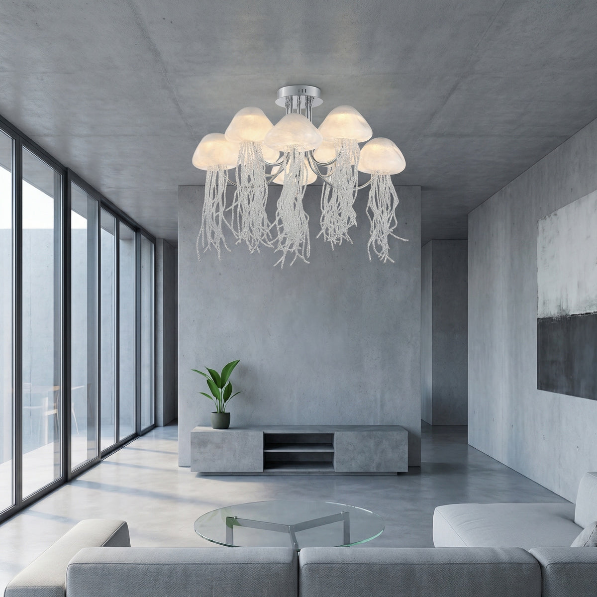 Yiosi Series Glass Celling lamp 31" - scene-2