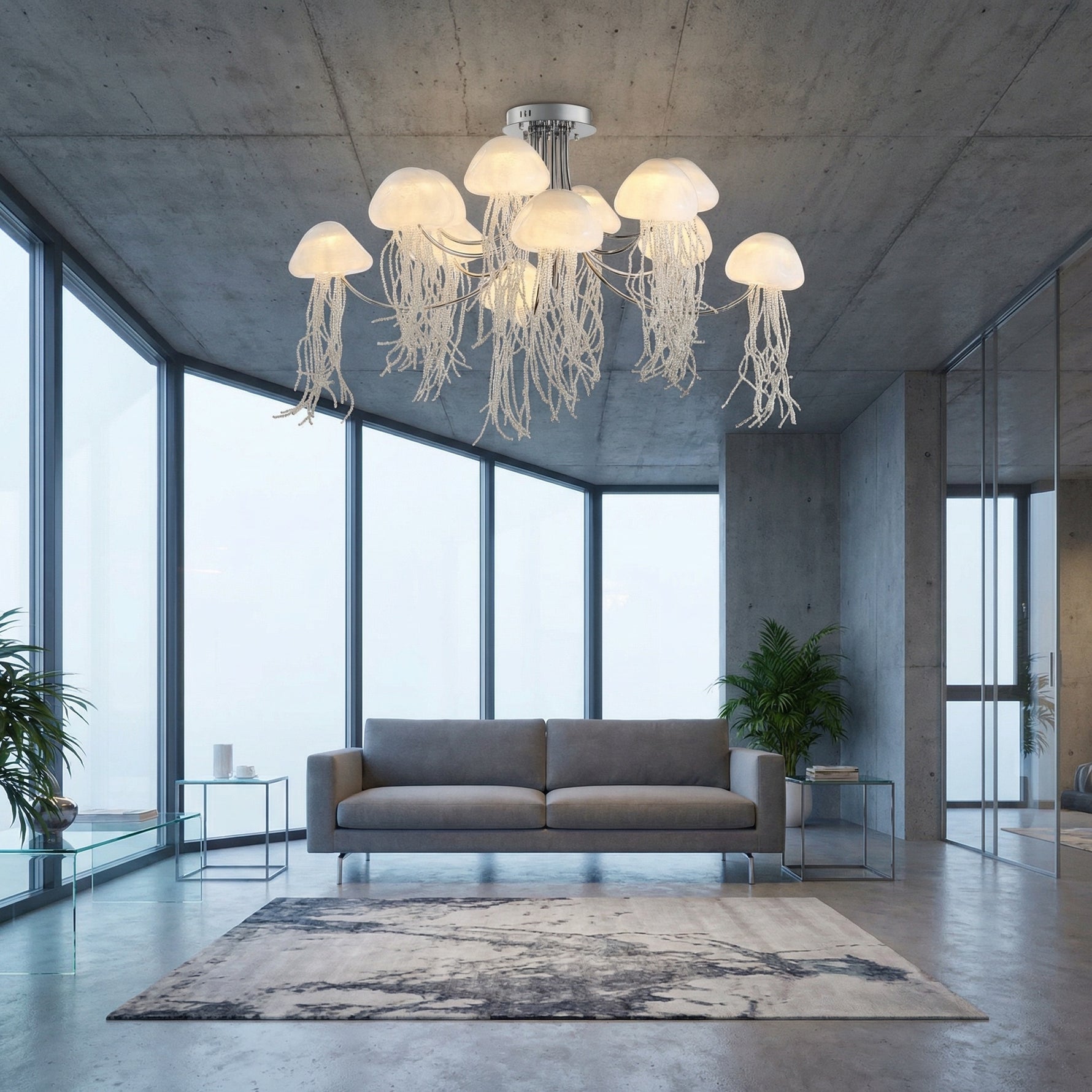 Yiosi Series Glass Celling lamp 47" - scene-2