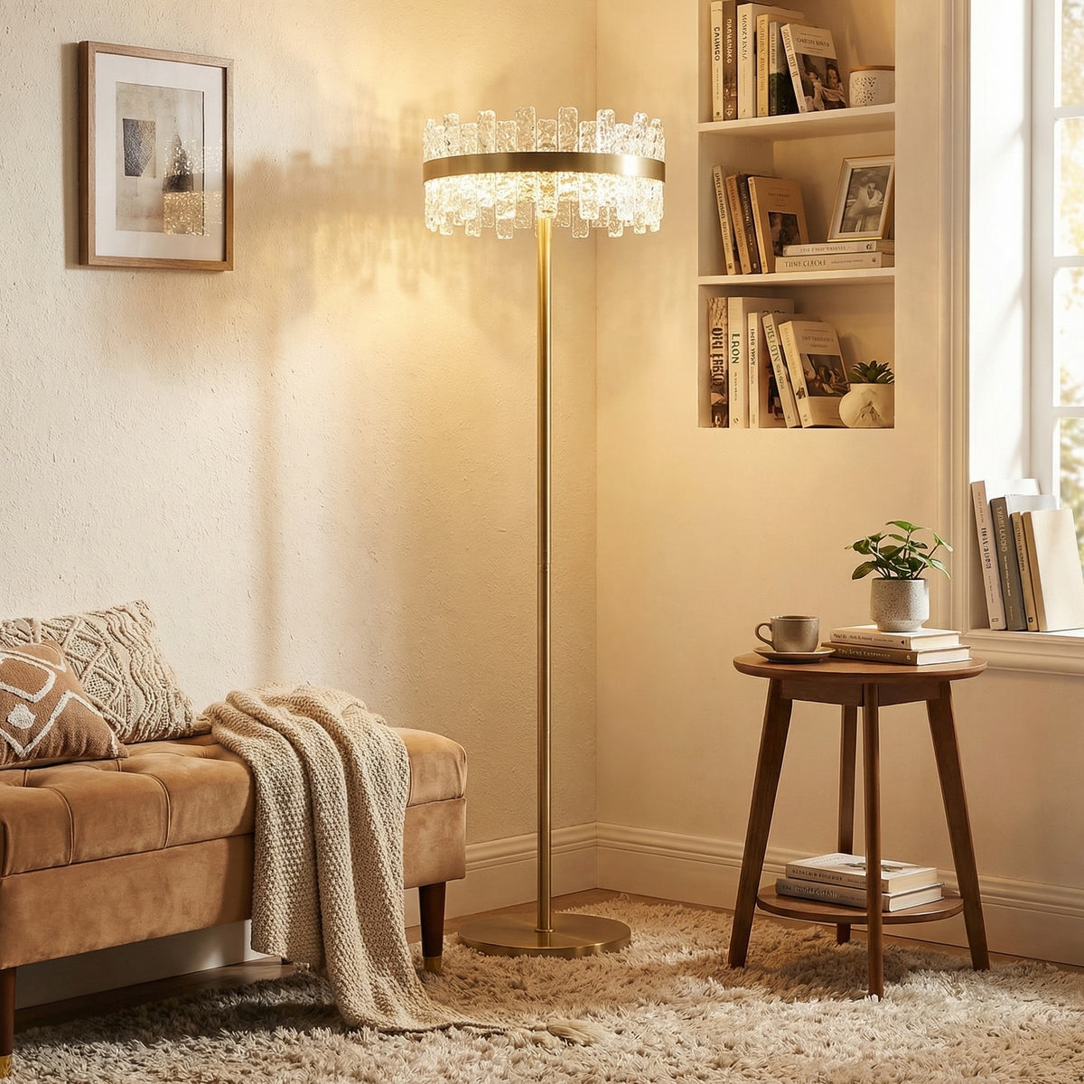 Yiosi Series Glass Floor Lamp Style A - scene-3