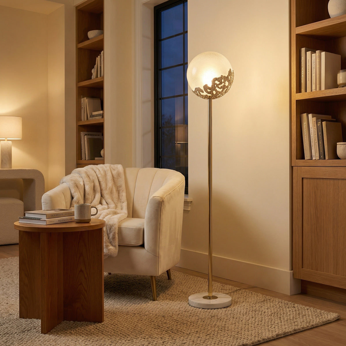 Yiosi Series Glass Floor Lamp Style C - scene-1