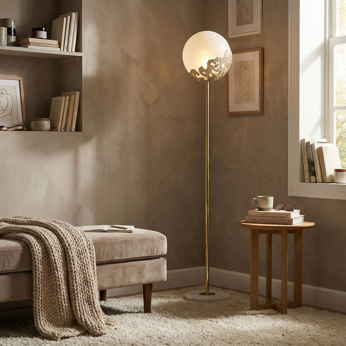 Yiosi Series Glass Floor Lamp Style C - scene-3