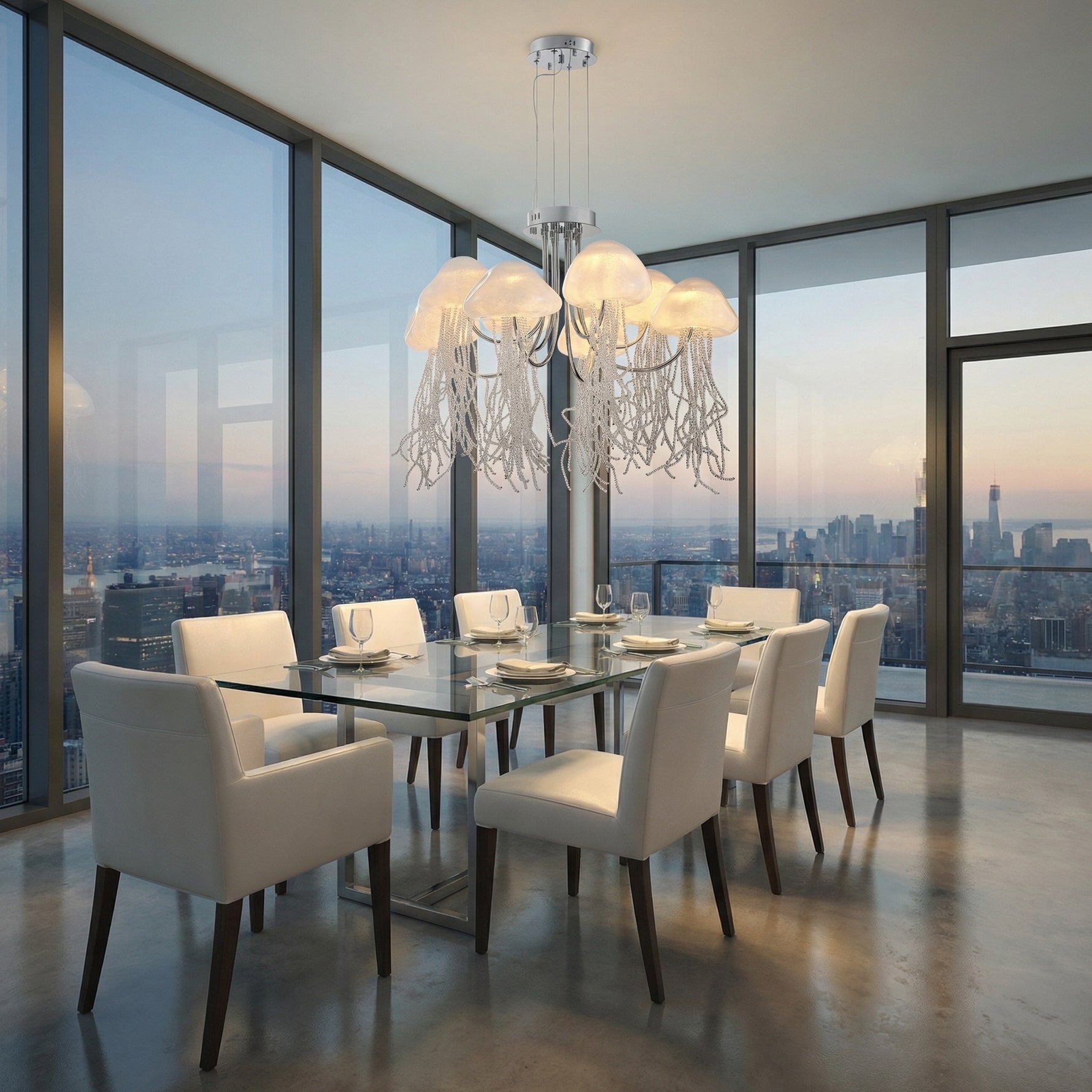 Yiosi Series Glass Pendant Light 31" - scene-2