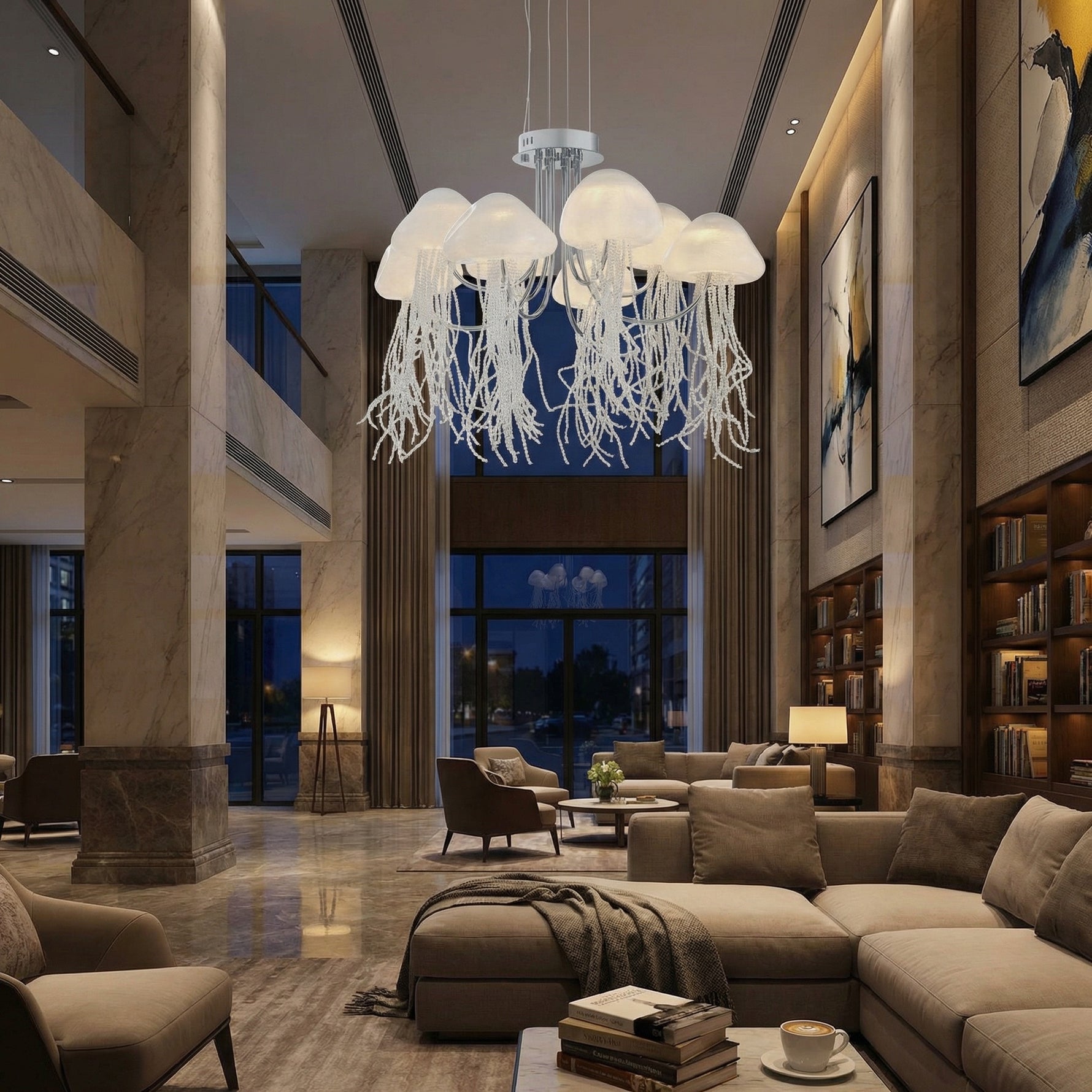 Yiosi Series Glass Pendant Light 31" - scene-3