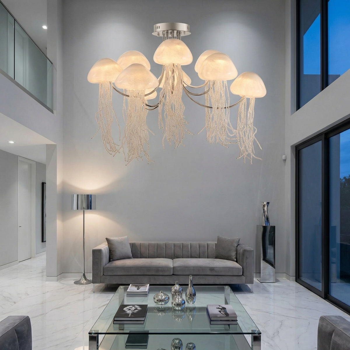 Yiosi Series Glass Pendant Light 39" Style B - scene-1