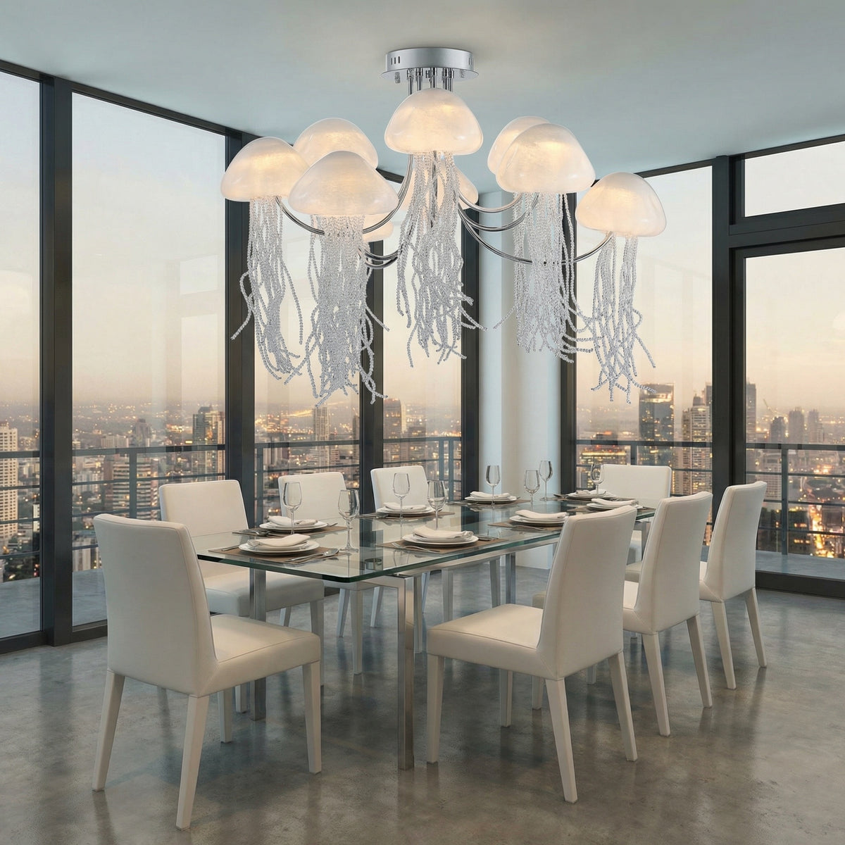 Yiosi Series Glass Pendant Light 39" Style B - scene-2