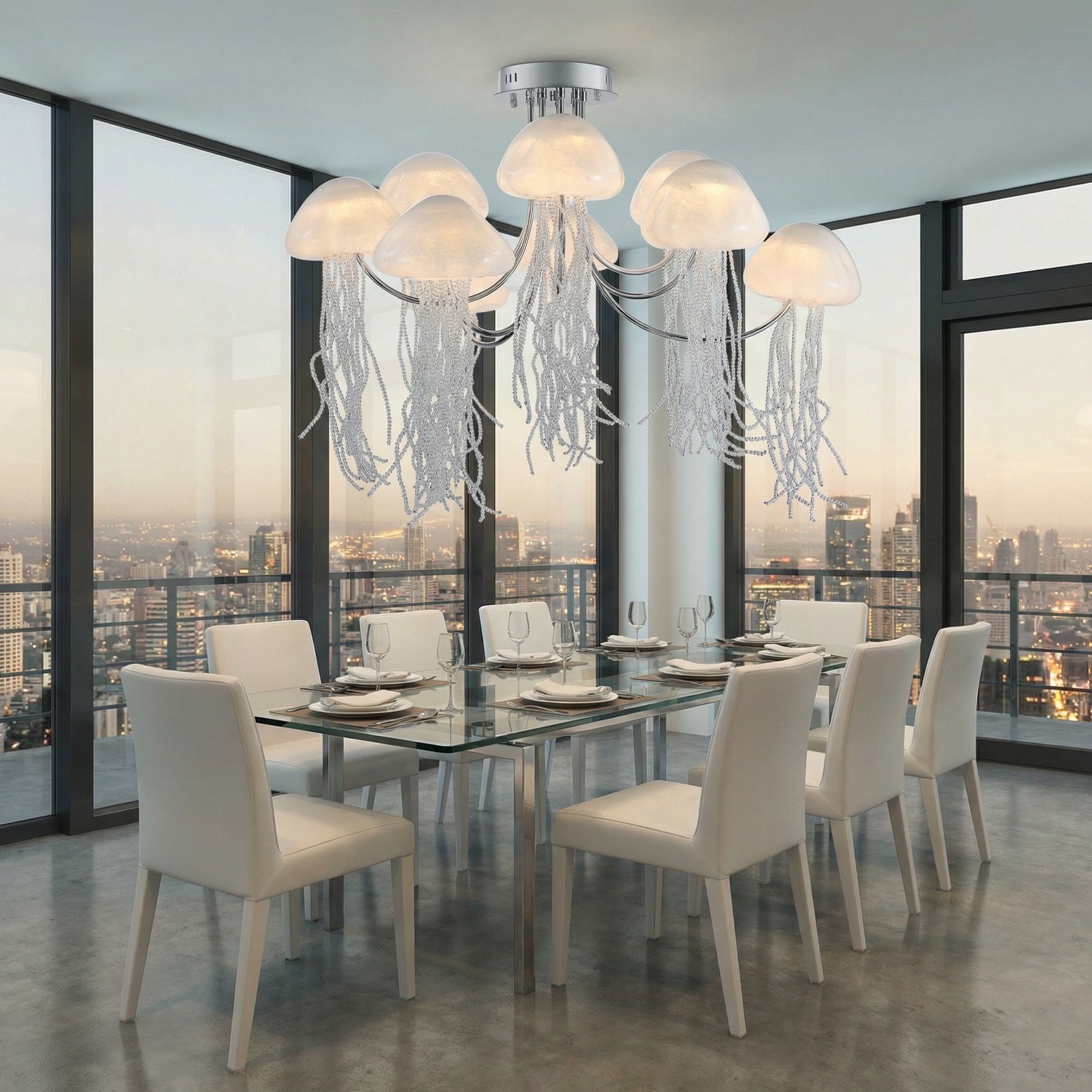 Yiosi Series Glass Pendant Light 39" Style B - scene-2
