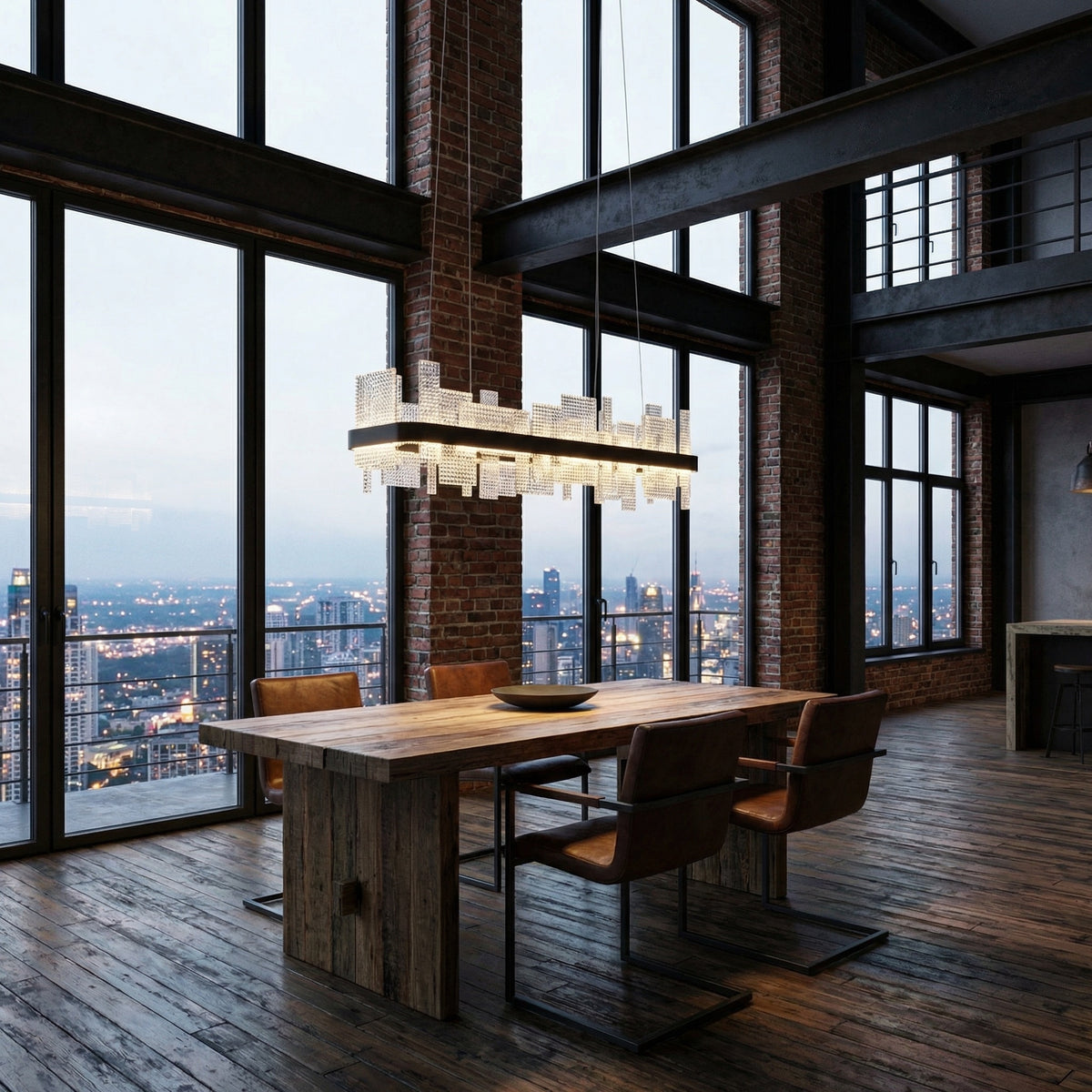 Yiosi Series Glass Pendant Light 43" - scene-2