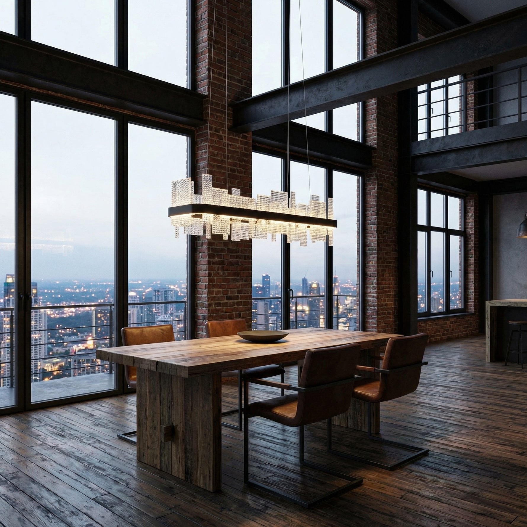 Yiosi Series Glass Pendant Light 43" - scene-2