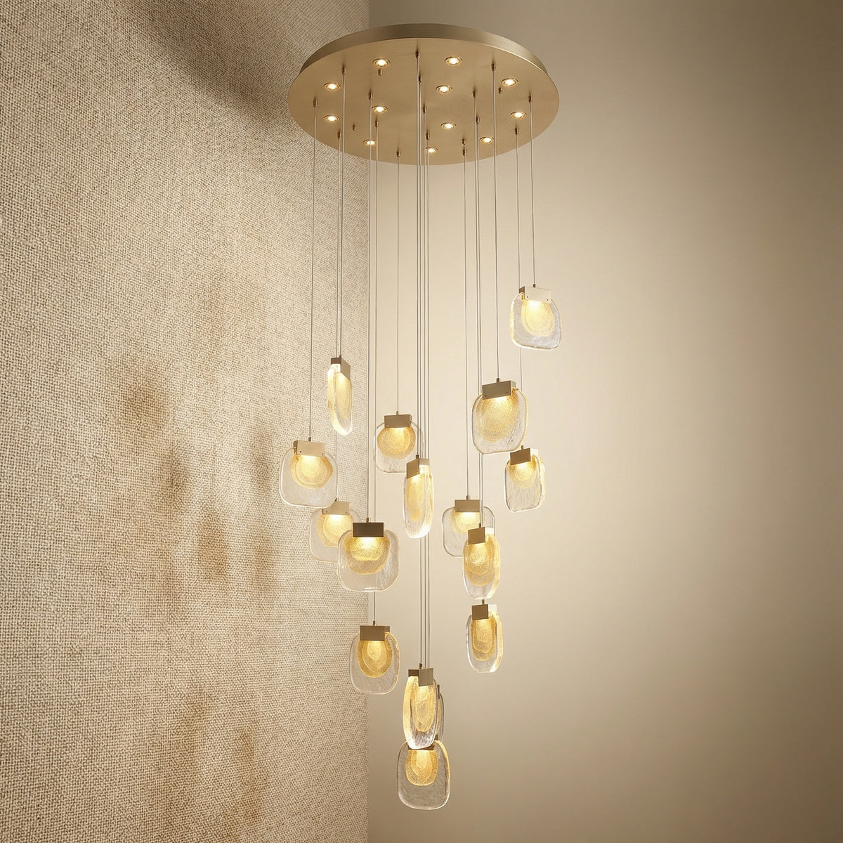Yiosi Series Glass Pendant Light 47" - 24" (Dia 600mm)
