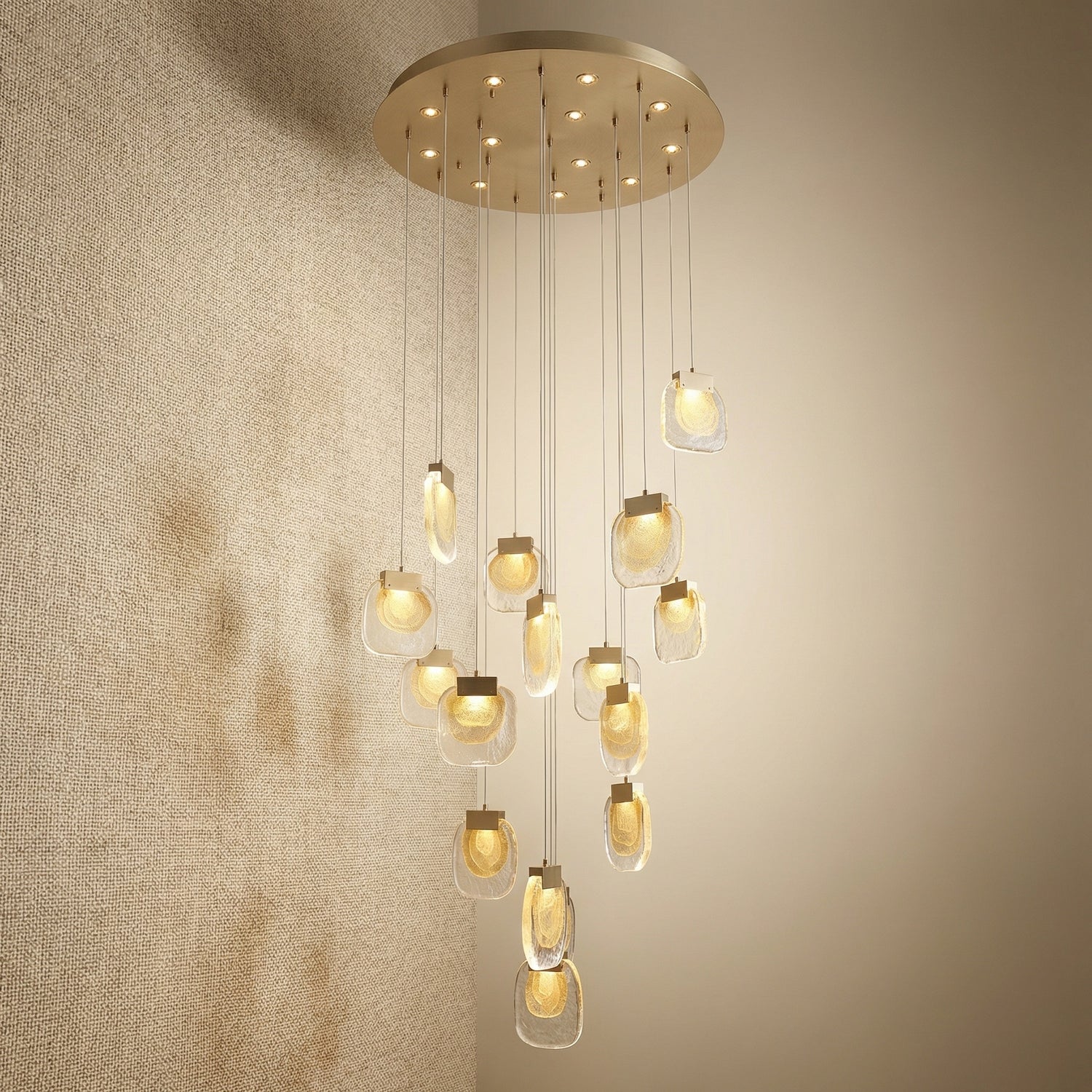 Yiosi Series Glass Pendant Light 47" - 24" (Dia 600mm)