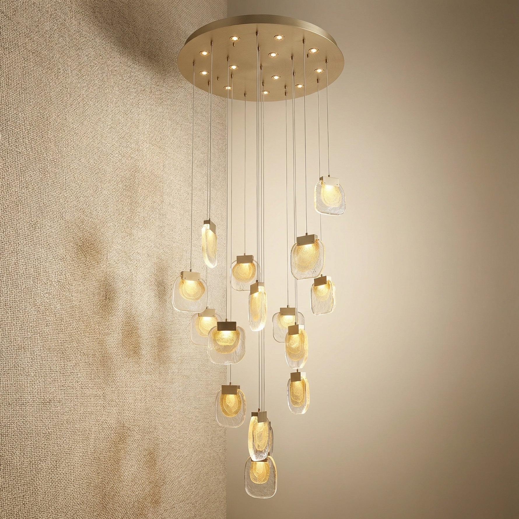 Yiosi Series Glass Pendant Light 47" - 24" (Dia 600mm)