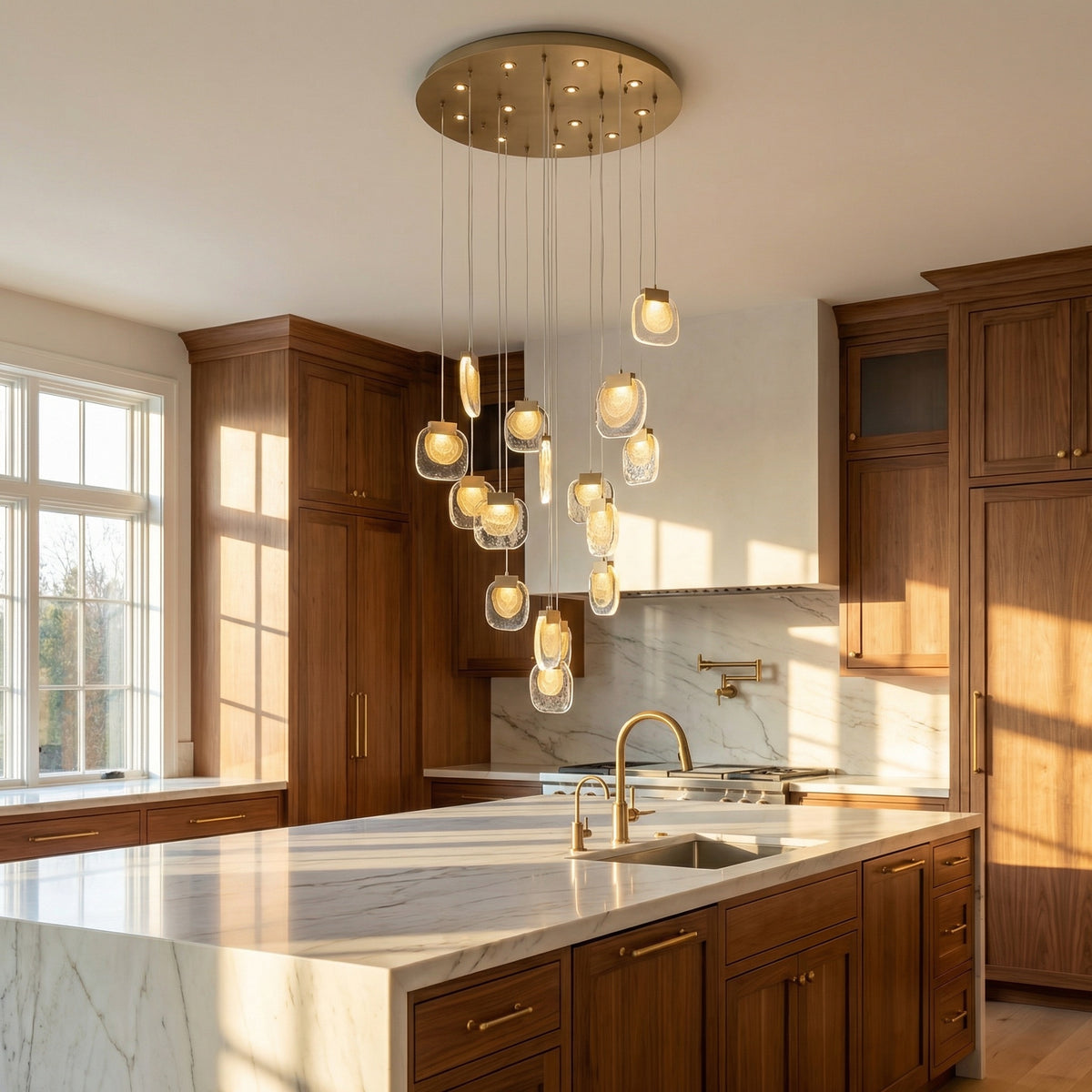 Yiosi Series Glass Pendant Light 47" - scene-2