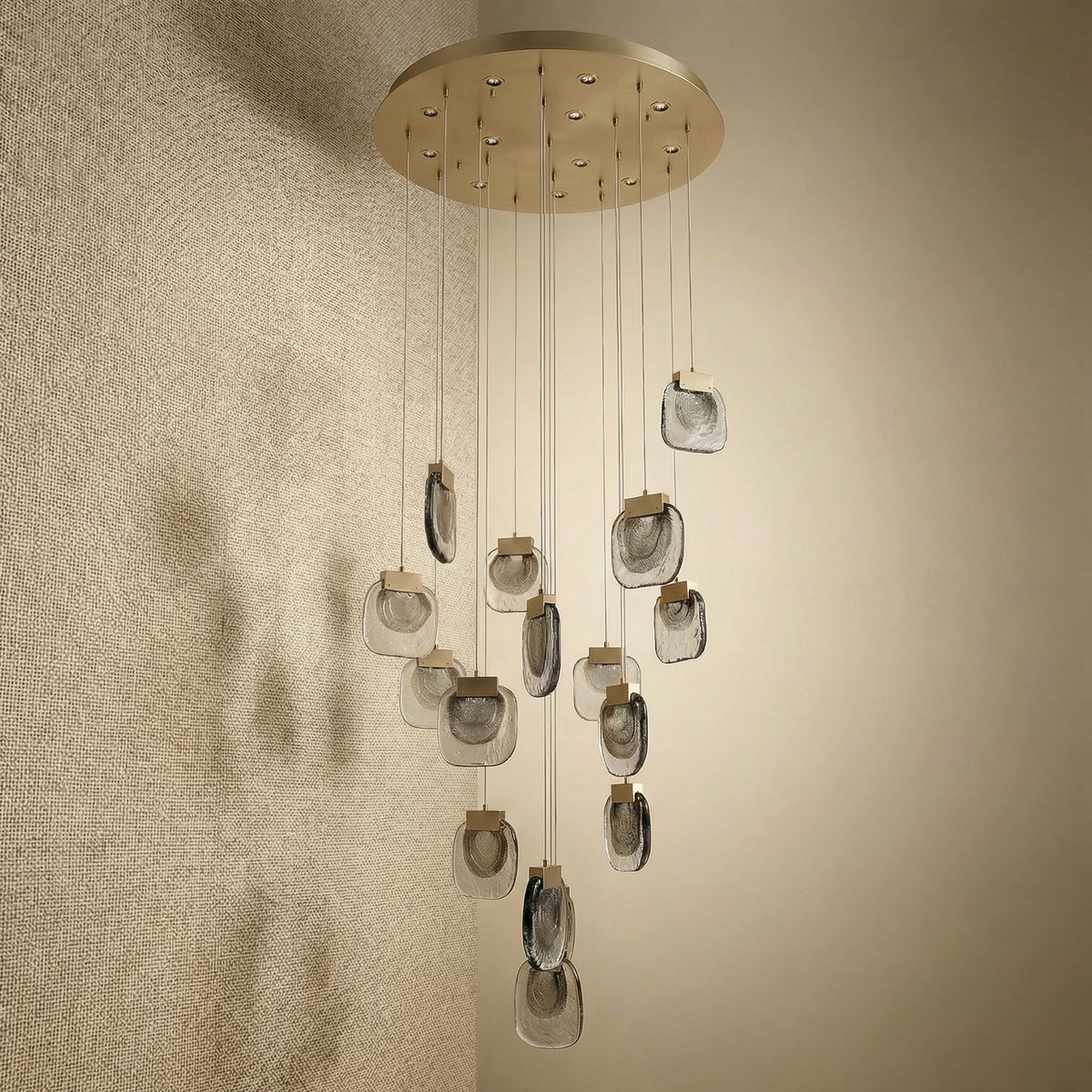 Yiosi Series Glass Pendant Light 47" - dark