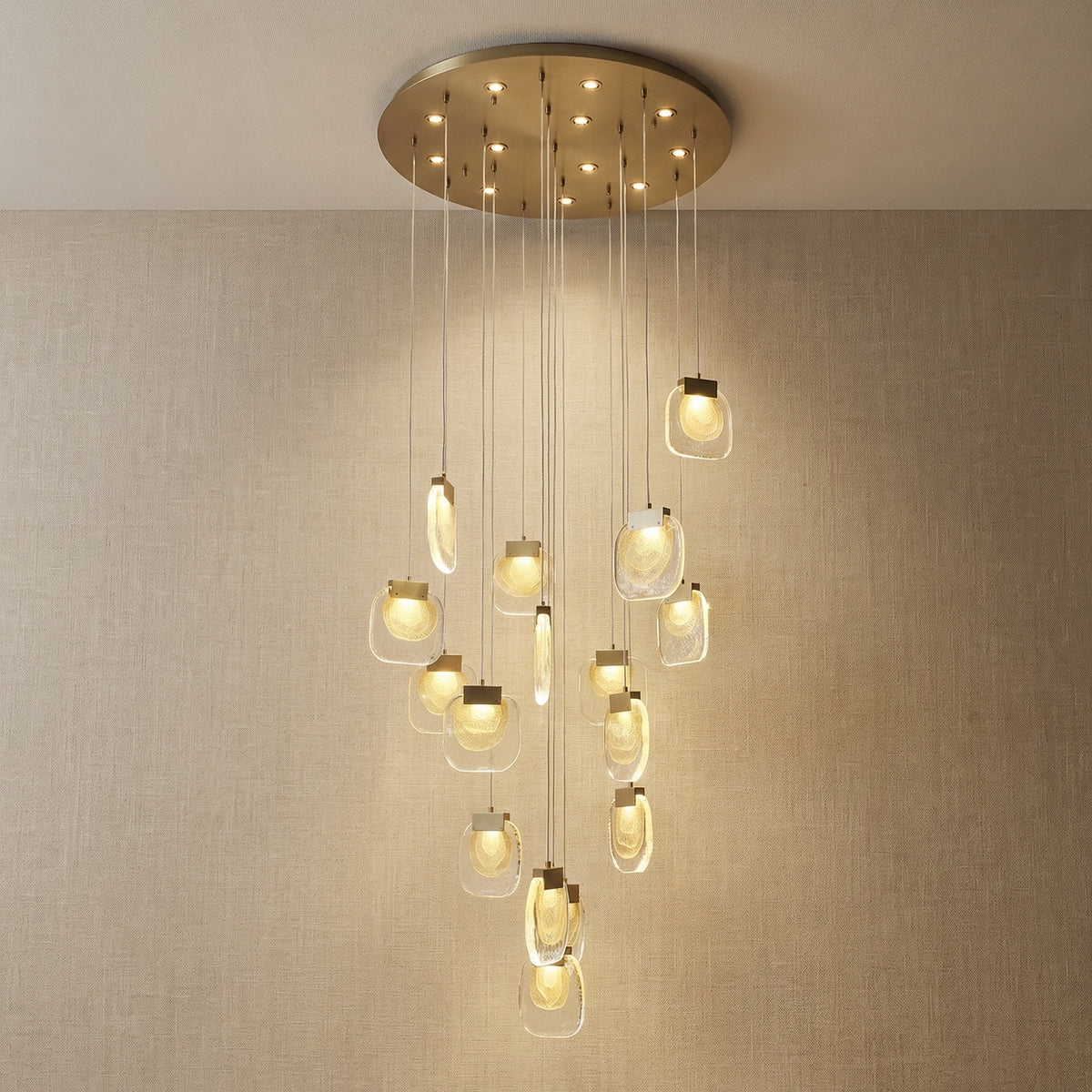 Yiosi Series Glass Pendant Light 47" - 31" (Dia 800mm)
